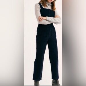 Free People April Corduroy Zip-Front Jumpsuit
